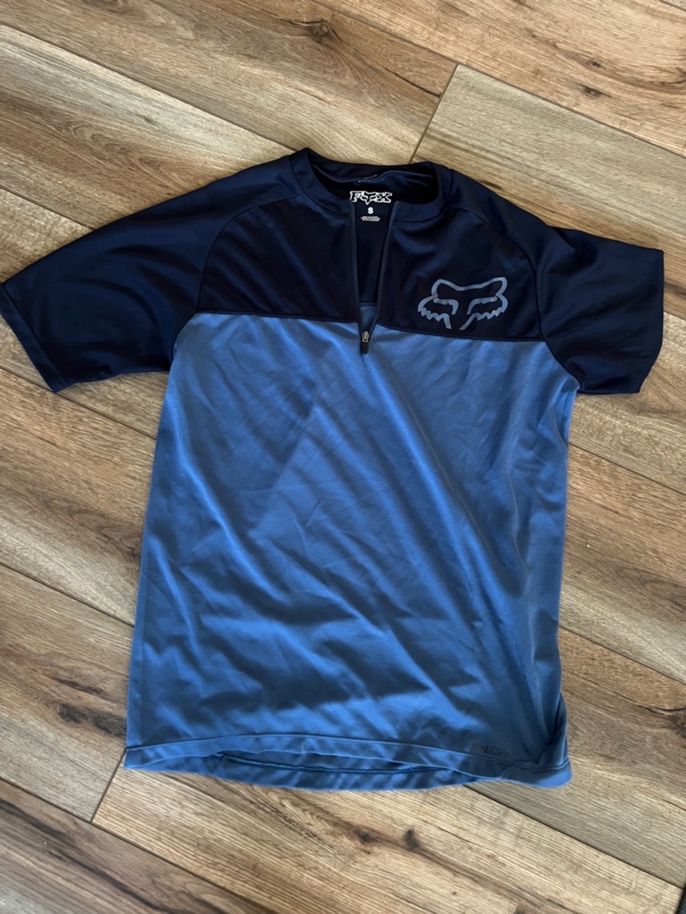 Fox Racing Two-Tone Short Sleeve Mountain Bike Jersey - Blue / Black size S